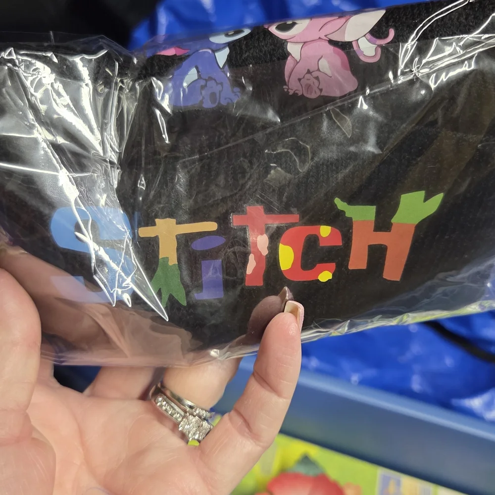 Disney Stitch and Angel Black Beanie